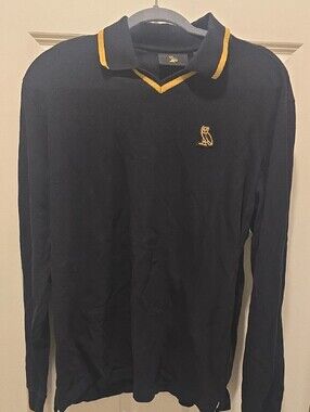 Octobers Very Own Mens Black Cotton Crewneck Polo Shirt